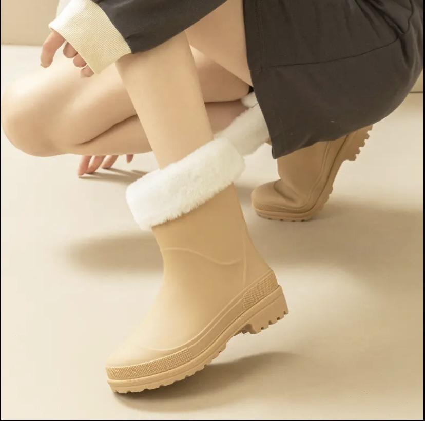 Женские новые модные резиновые сапоги средней длины для взрослых