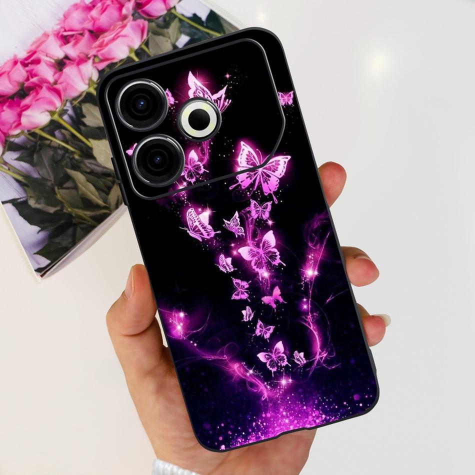 Чехол для телефона Tecno Pova 6 Neo Pova6 Neo 4G 2024 Элегантный принт Мягкий силикон ТПУ Чехлы