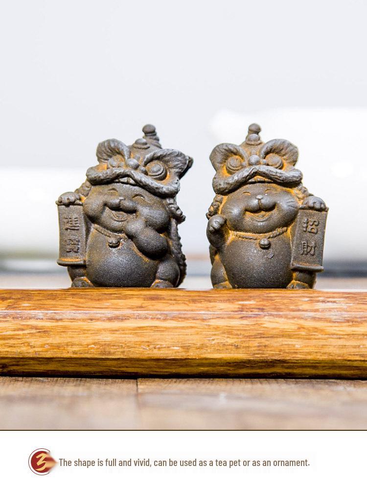 Пробуждающийся Лев Денежный Кот Орнамент - Китайский Национальный Тренд Домашний Декор, Высококачественное Ручное Изделие для Рабочего Стола Гостиной.