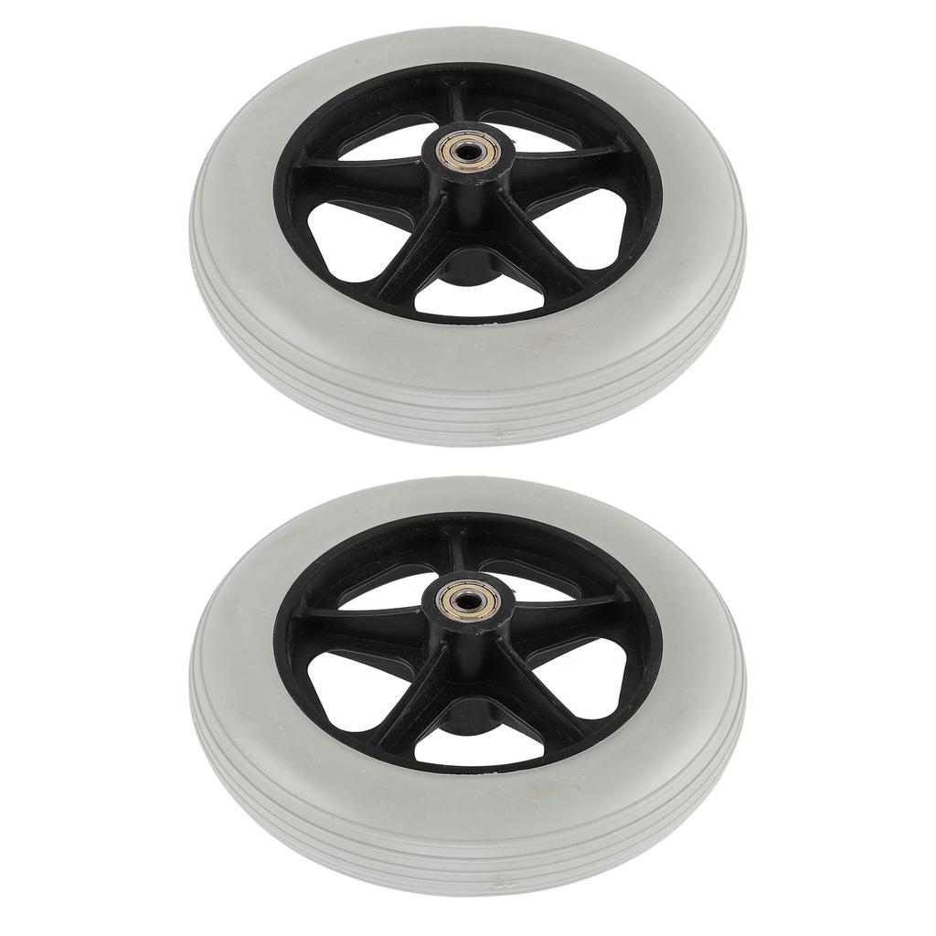 2pcs Wheelchair Wheel Wide 8 Inch Replacement Electric Wheelchair Accessory for Electric Wheelchairs Gray