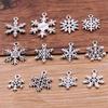 12 DIY Zinc Alloy Christmas Snowflake Charms for Jewelry, Handbags, Phones, and Necklaces
