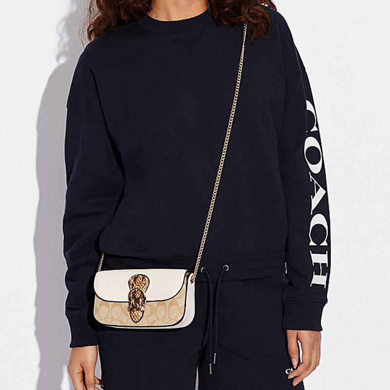 New COACH Kleo Leather Handheld Crossbody Bag Shoulder Bag Women's Classic Ivory & Monogram CA441-IMOTV