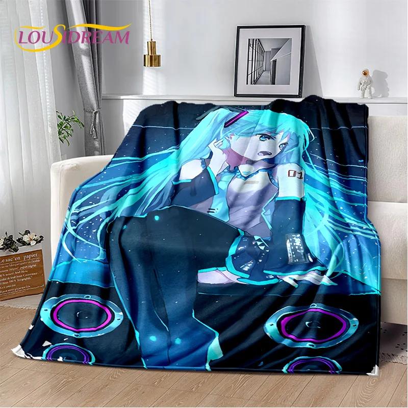 3D Cute M-Mikuu Cartoon Music Characters Blanket,Soft Throw Blanket for Home Bedroom Bed Sofa Picnic Office Cover Gift Kids