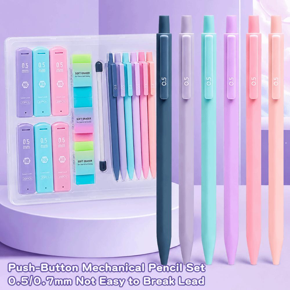 16pcs 0.5/0.7mm Mechanical Pencil Set HB Drafting Pencils Kit Automatic Pencils  School Office