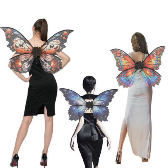 Butterfly Fairy Wings for Adult Women Elf Princess Dress-Up Costume Angel Cosplay Accessory for Halloween Parties Stage Performances