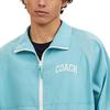 Coach Ss24 Куртка с длинным рукавом на молнии с воротником поло с вышивкой логотипа Мужские куртки Синий CR483-VSW