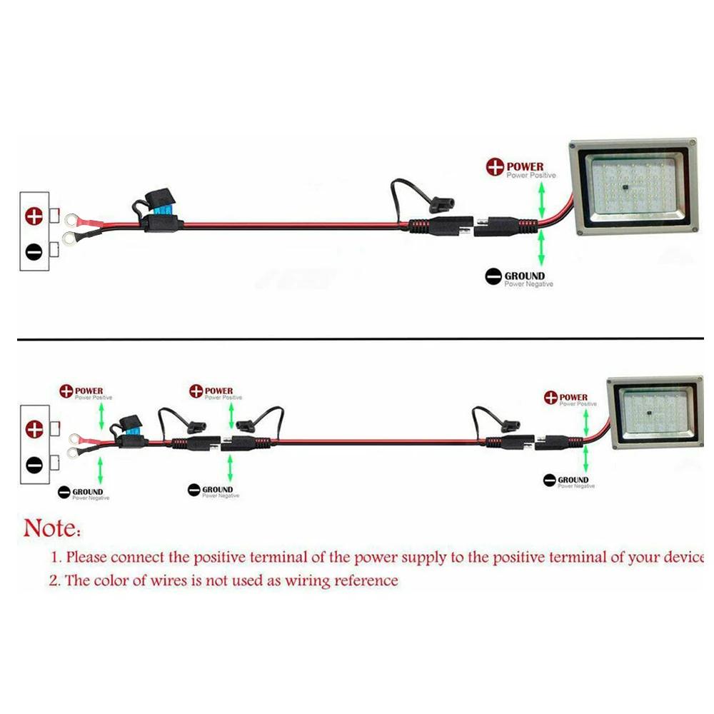 12 В зарядный кабель 16AWG кольцевой разъем SAE для O-кольца разъем удлинителя кабеля для зарядного устройства/обслуживания аккумулятора