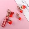 Bag Pendant Women Jewelry Key Holder Strawberry Heart Keychain Backpack Pendant Key Accessories