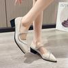 Light Luxury Curved Rhinestone Temperament Versatile Pointed French Retro Premium Soft-soled Single Shoes 2025 Spring and Summer New