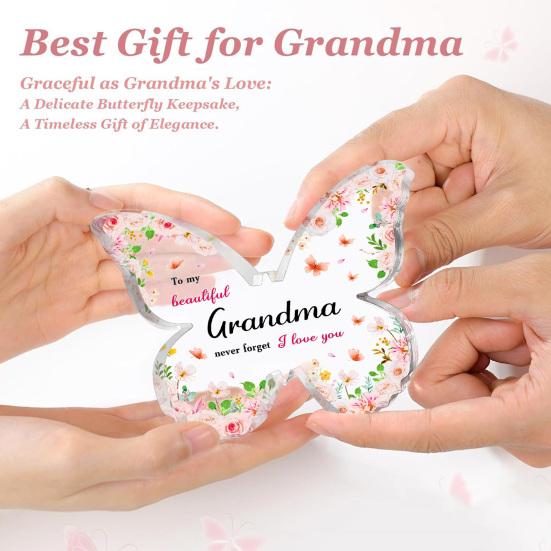 Акриловая табличка в форме бабочки на память, кристально чистая акриловая долговечная цветная печать, сердечная табличка с посланием на День матери, подарки для мамы