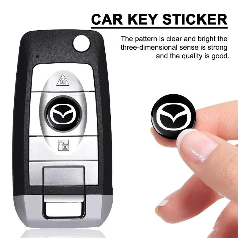 Auto Accessories Car Key Stickers Emblem Car Goods 14MM Remote For Mazda 2 3 4 5 6 7 8 CX5 2 CX3 CX9 MX5 RX8 Axela Demio MS GJI
