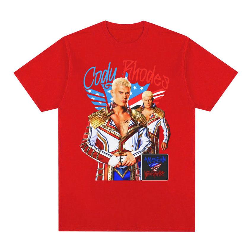 Funny Cody Rhodes The American Nightmare T Shirt Unisex Women Pure Cotton Wrestling Finished Story Vintage Tee Shirt Summer Clothes