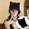 Повседневная Бейсболка с 3D Ушками Кошки Защита от Солнца Жесткий Козырек Бейсбольные Кепки Регулируемая Кепка с Козырьком Для Мужчин Женщин