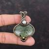 Moss Prehnite Pendant Copper Wire Wrapped Pendant Real Gemstone Pendant Handmade Wire Wrap Jewelry Moonstone Pendant For Gift Copper Jewelry