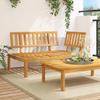 VidaXL Corner Pallet Sofa for Garden Solid Acacia Wood, Wooden Pallet Sofa, Outdoor Bench, Garden Furniture, 365844