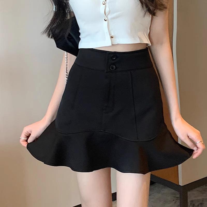 Весна 2024 Юбка-рыбий хвост с высокой талией - женская облегающая юбка А-силуэта корейской моды
