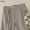 ZANZEA Женские повседневные широкие укороченные брюки свободного кроя с цветочным принтом