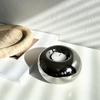 Modern Ceramic Silvery Candle Holder Ornament Round Candle Holder ins Style Desktop Home Decoration