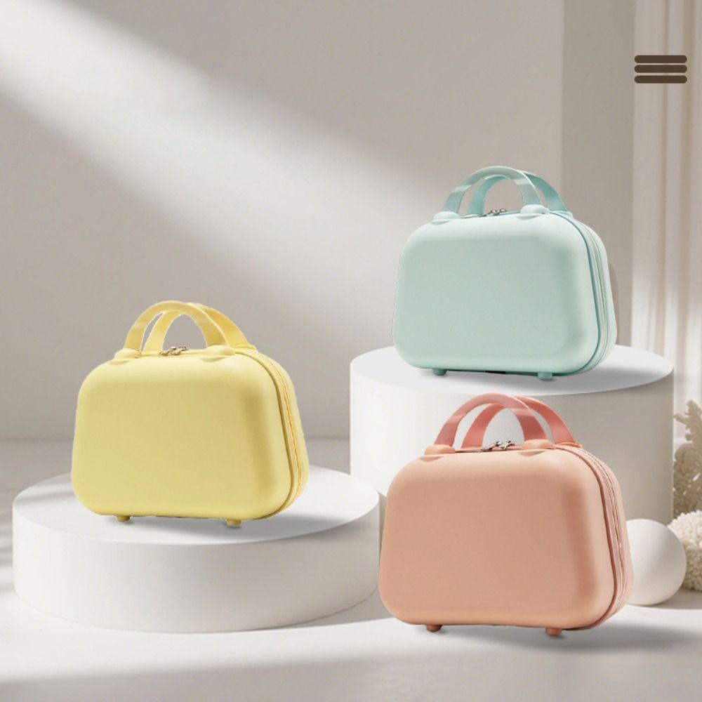 Square Box 14-inch Cosmetic Cases Storage Toiletry Box Makeup Case Solid Color Suitcase  Outdoor