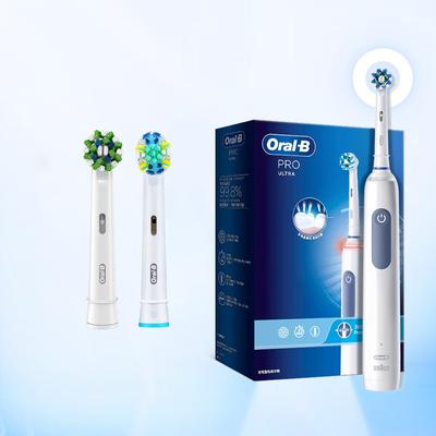 Электрическая зубная щетка Oral B Pro Ultra Ultra 4 Датчик давления 48 800 ходов/мин Таймер на 2 минуты Напоминание на 30 с 4 режима 3 насадки щетки