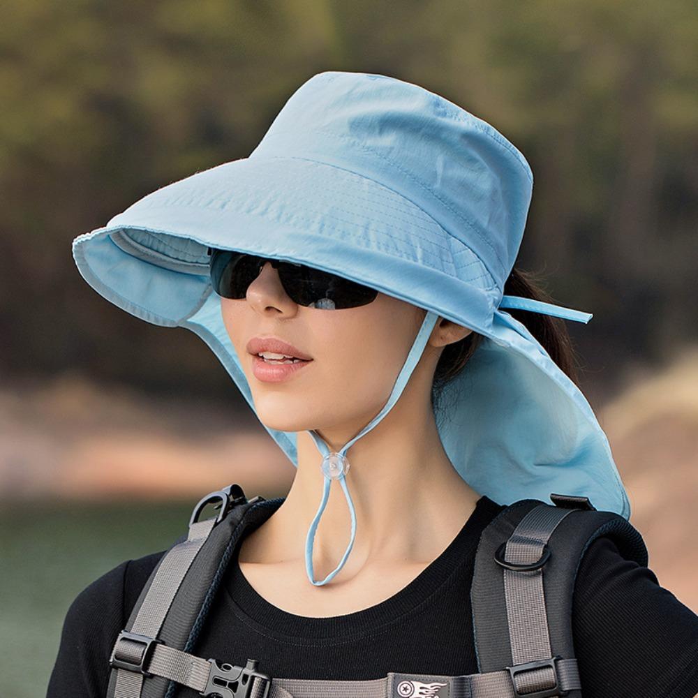Summer Outdoor Neck Protection UV Anti Bucket Hat Shawl Visor Cap Sun Hat Ladies Hat