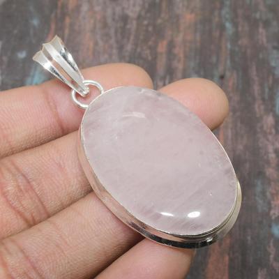 Розовый кварц Gemstone 925 Sterling Silver Handmade Замечательный ювелирный кулон
