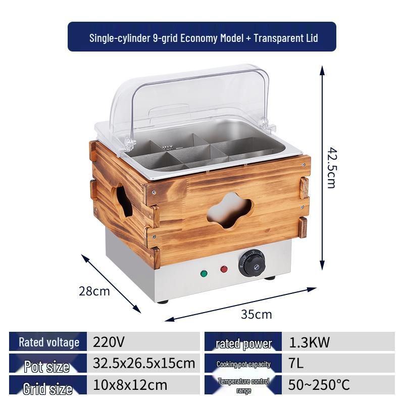Dust Cover for Oden Machine Commercial Nine-Grid Mala Tang Skewers Hot Pot Stall