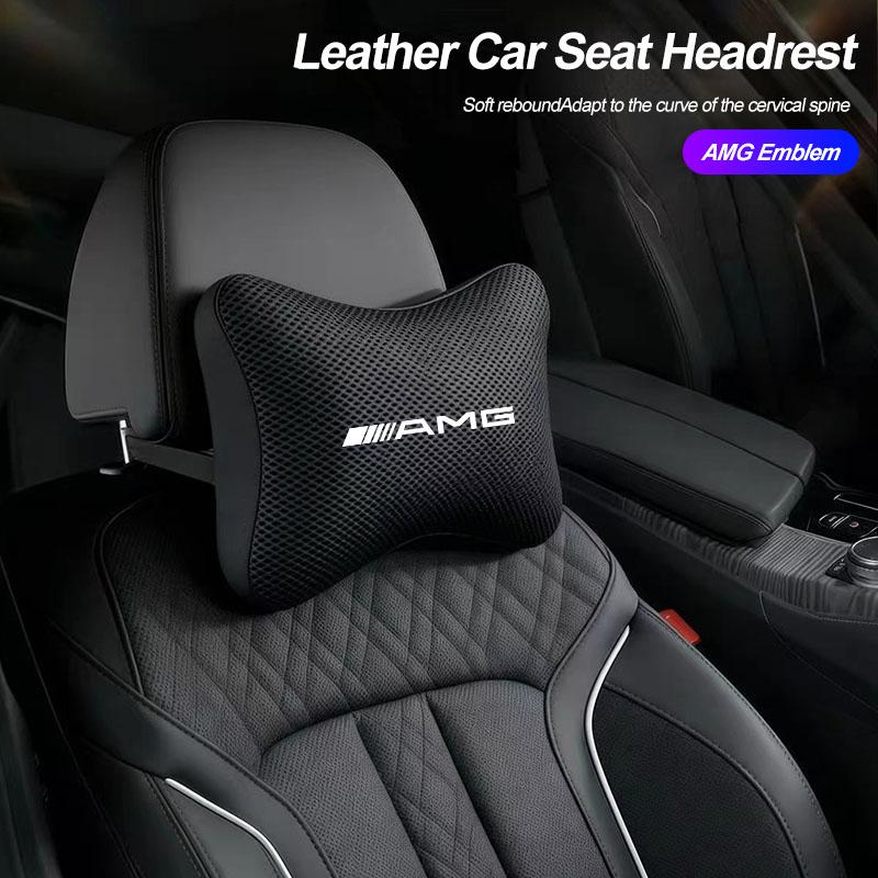 Car Seat Memory Foam Headrest Auto Logo Neck Pillow For Mercedes Benz AMG W203 W205 W206 W211 W220 W212 W201 W210 W108 W168 GLC o2