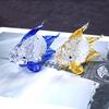 Crystal Glass Goldfish Ornaments Desk Decoration Creative Home Decoration Amber Carving Gift