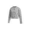 Short Round Neck Pullover Sweatshirt Women Tops Light-Grey GE1130