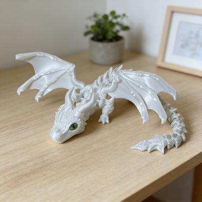 Напечатанный на 3D-принтере дракон с крыльями, светящийся в темноте, гибкая шарнирная модель дракона, игрушка-непоседа в виде животного для декора дома, офиса, стола