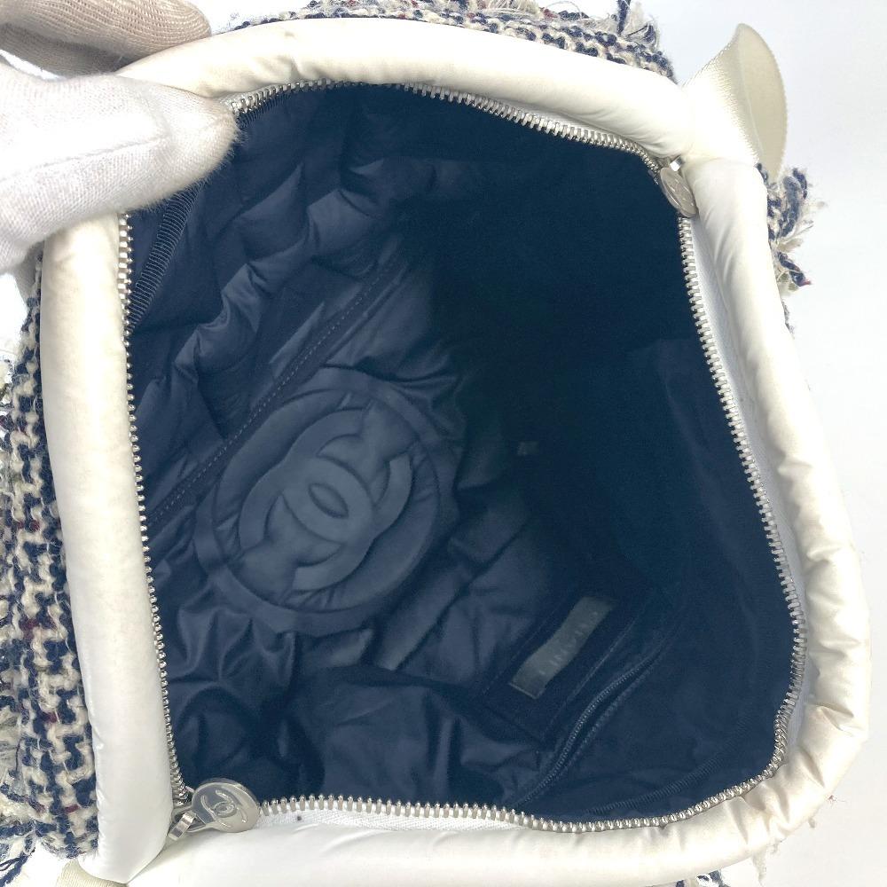 CHANEL fringe CocoNeige CC Coco Logo Crossbody Shoulder Bag Nylon White