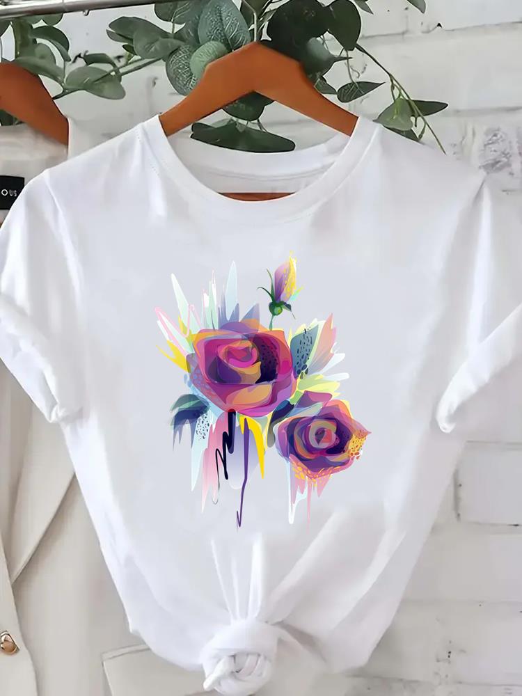 (Asian Size) butterfly cute 90s Tee Clothing Lady Female Top Printed Women Casual T Shirt Fashion Graphic Short Sleeve T-shirts