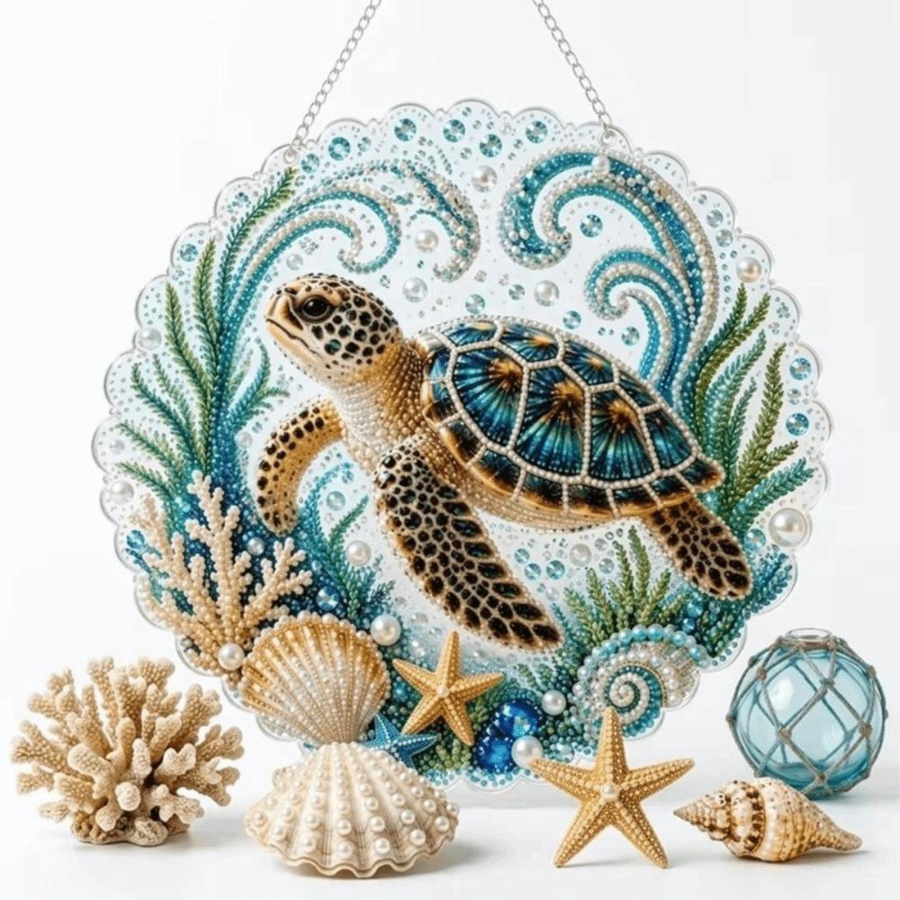 Sparkling Finish Art Kits Rhinestone Art DIY Painting Coastal Window Decor