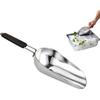 Stainless Steel 6 Ounce Ice Scoop With Good Grip Handle - Kitchen, Freezer, Dog Food, Popcorn Scoop - Dishwasher Safe
