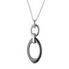 Necklace - Uma - 925 Rhodium-Plated Solid Silver - Black - Steel - Chic Ceramic