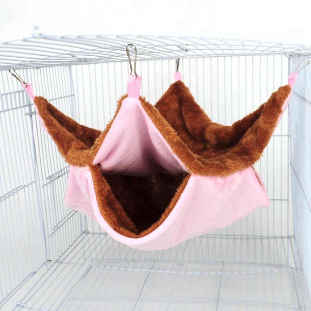 Squirrel Chinchilla Hut Double Layer 2 Tiers Soft Hanging Hamster Bed Cage Tent Parrot Hammock