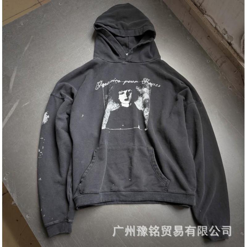Unisex Oversized Cotton Graphic Print Hoodie Streetwear Loose Fit Casual Sweatshirt