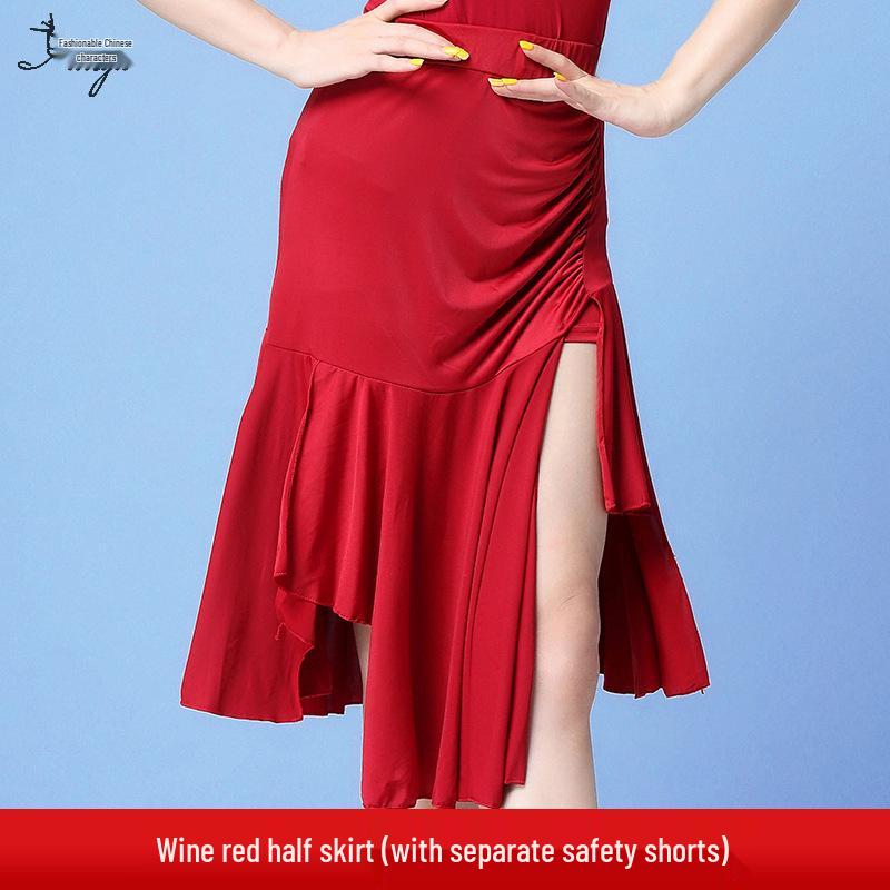 Женская юбка с бахромой для латиноамериканских танцев Huayu для практики и выступлений