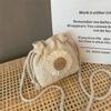 New Summer Beach Wind Cute Sunflower Crossbody Woven Bag Handmade Crochet Round Straw Bag Female Bag Beach Bag CLE