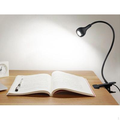 Светодиодная настольная лампа для чтения, USB, 4 уровня яркости, зажим для книги, защита глаз, гибкая
