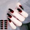 24 шт., длинные стильные квадратные головки, черно-красные градиентные маникюрные готовые изделия, модные женские накладные ногти