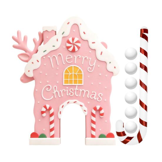 Рождественский пряничный набор для гольфа, игра для вечеринки в помещении, игра в гольф с клюшкой в виде леденца и 6 мячами, праздничные игры для семьи, детей, взрослых