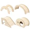 with Hiding Hole Hamster House Smooth Hamster Wooden Bridge  for Guinea Pigs Rats Small Animals