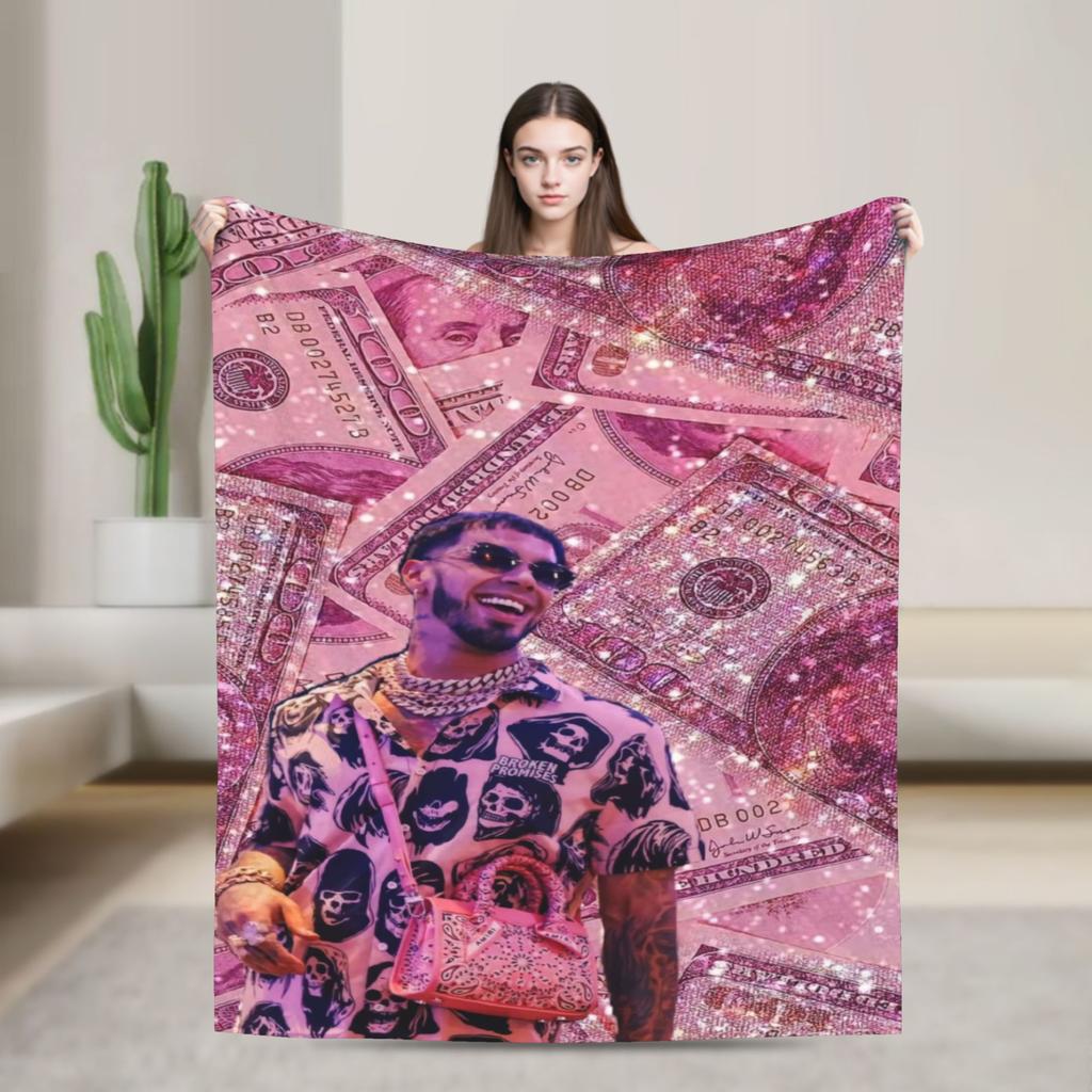 Теплое одеяло для кемпинга Anuel AA Rapper Плед Фланелевое покрывало для дивана кресла кровати Модная накидка на диван-кровать
