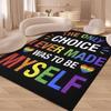 LGBT Gay Pride Carpet Throw Rainbow LGBT Colorful Flannel Mats Soft Warm Enlarged Fuzzy Plush for Men Women Gay Rugs Home Decor