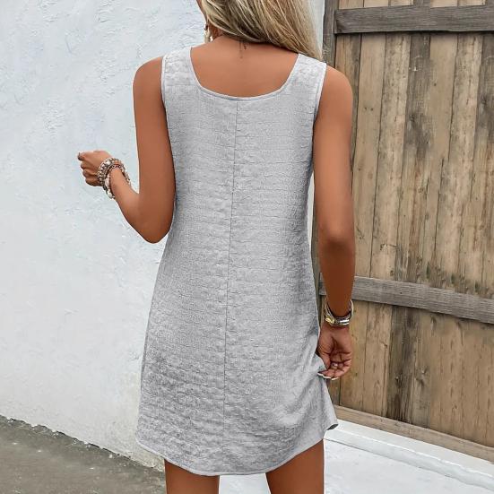 Летнее женское платье без рукавов с наклонным вырезом и аппликацией, облегающее однотонное мини-платье трапециевидной формы для свиданий, вечеринок и отдыха