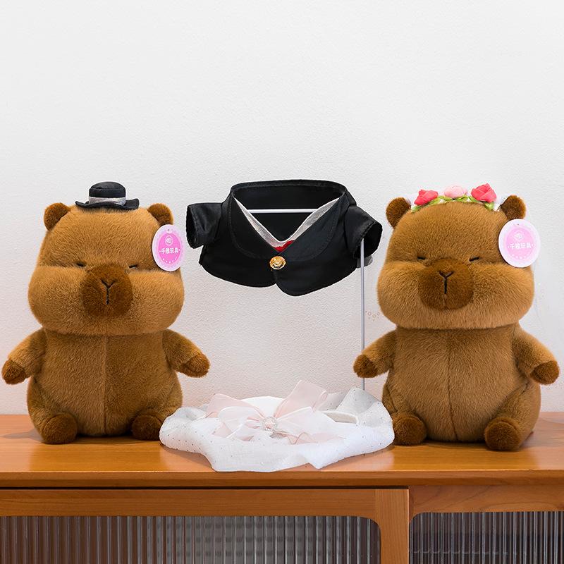 New Wedding Dress Kapibala Couple Capybara Plush Toy Pressing Bed Doll Cartoon Doll Girl Birthday Gift