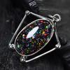 925 Sterling Silver Pendant 28.75 Ct Sparking Black Opal Beautiful Pendant