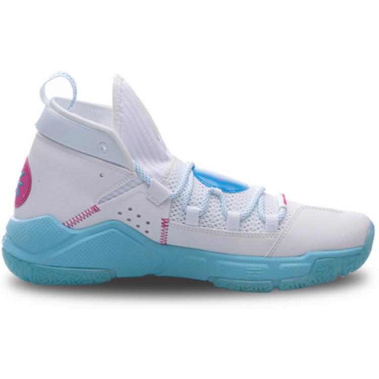 Li Ning ALL DAY 5 Синтетическая кожа Нескользящие Износостойкие Средневысокие Баскетбольные кроссовки Мужские Белые ABPQ015-2